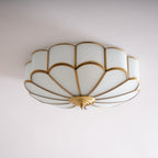 Ceiling Light Fixture with Flower Shaped Glass Lighting Lobby