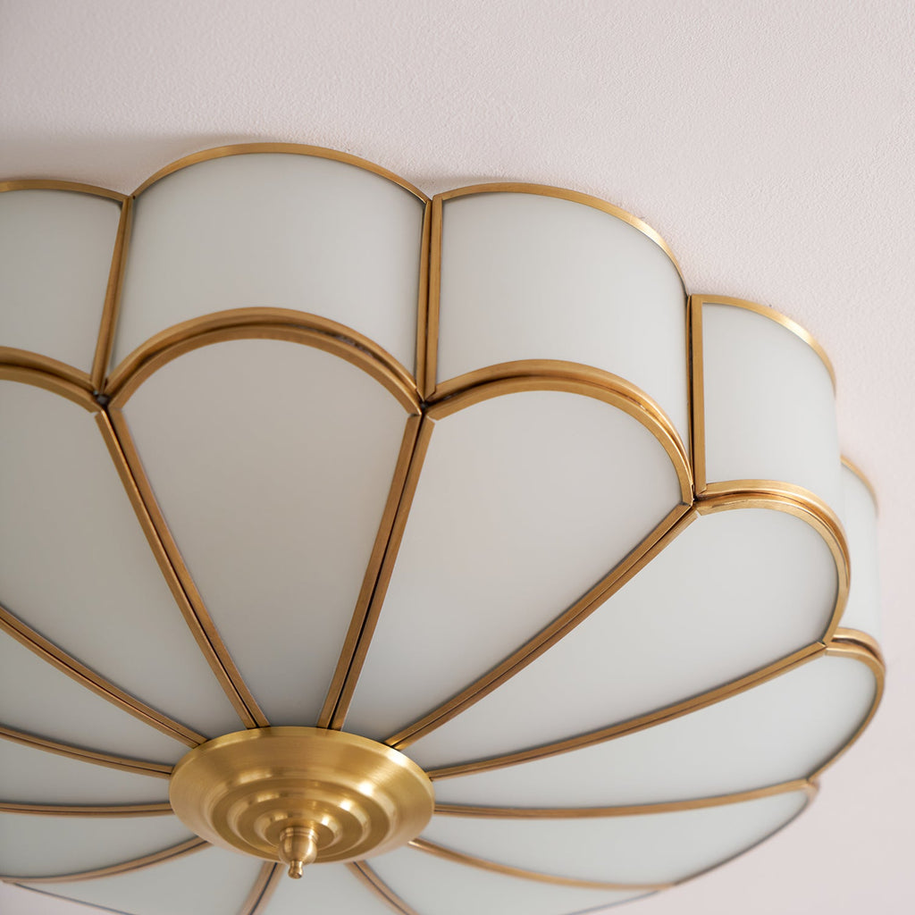 Ceiling Light Fixture with Flower Shaped Glass Lighting Lobby