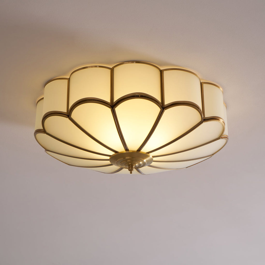 Ceiling Light Fixture with Flower Shaped Glass Lighting Lobby