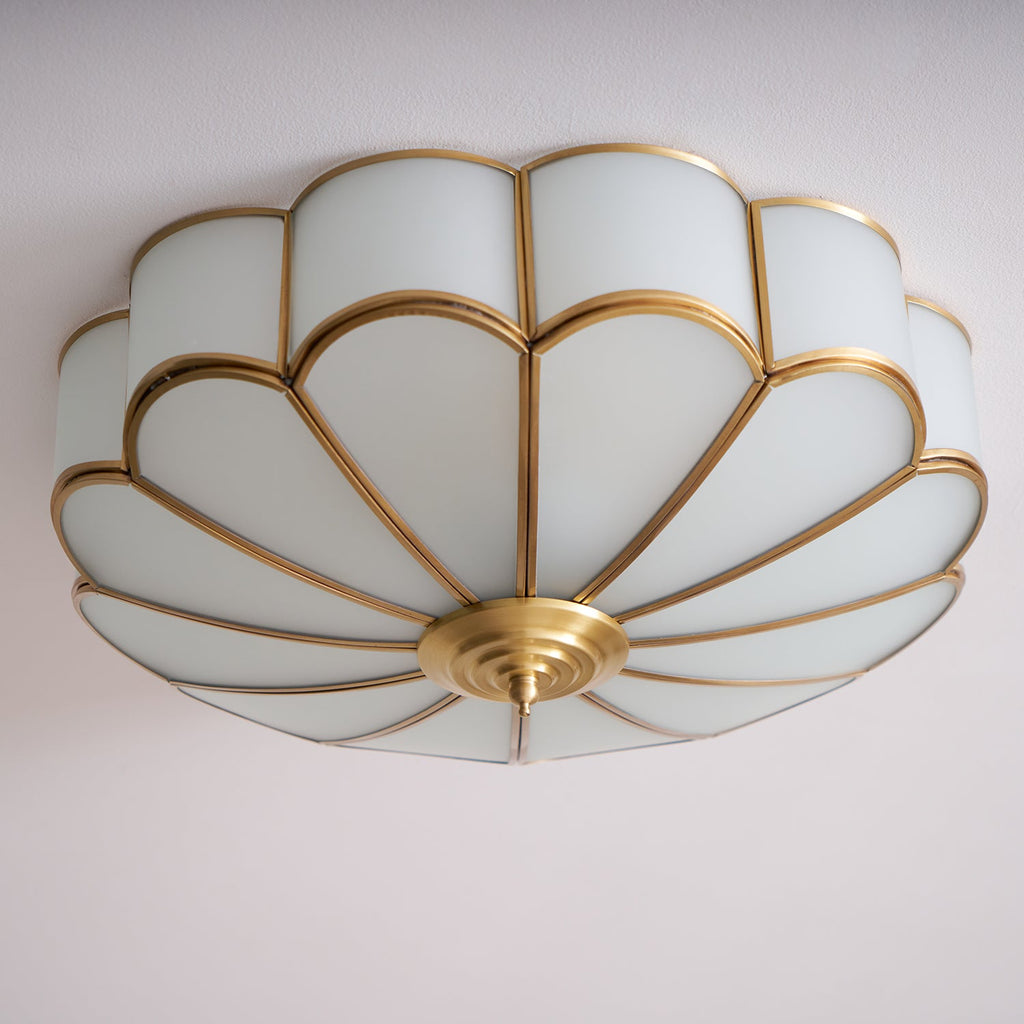 Ceiling Light Fixture with Flower Shaped Glass Lighting Lobby