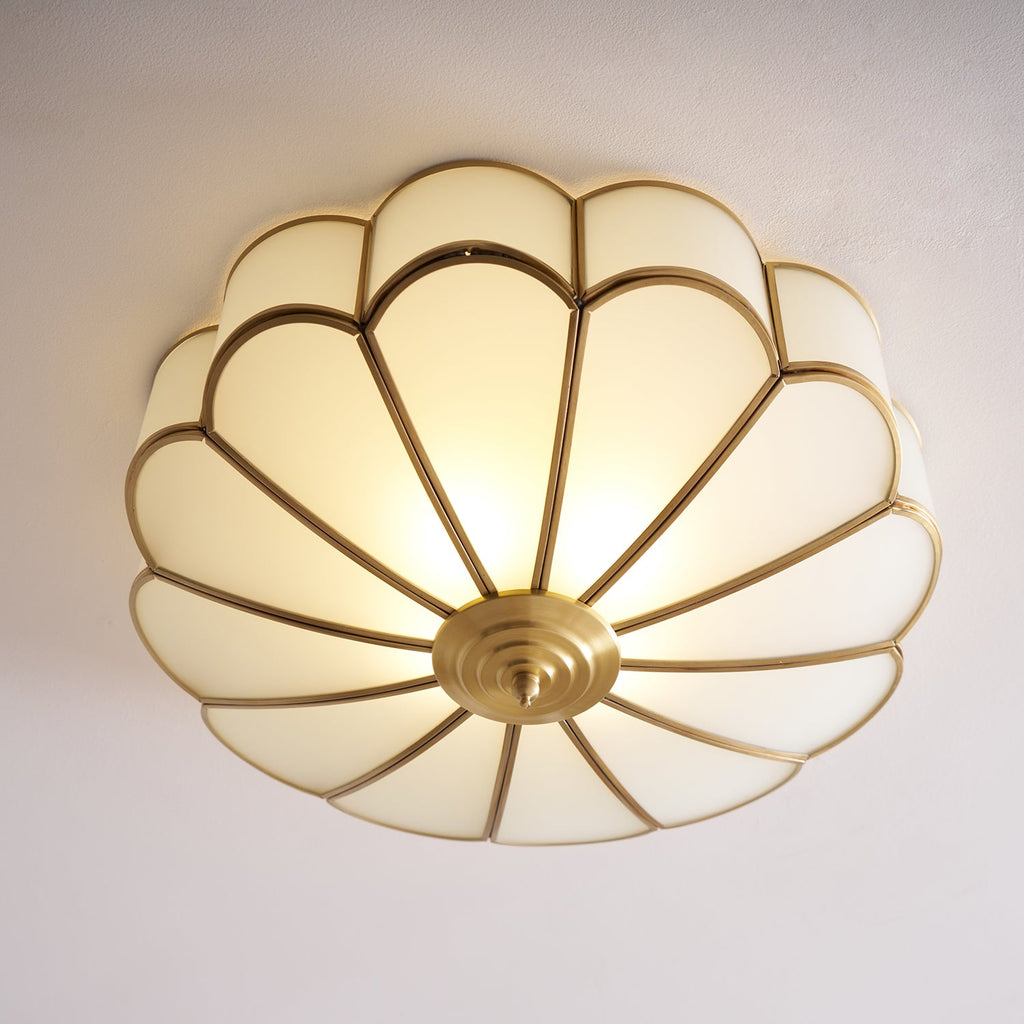 Ceiling Light Fixture with Flower Shaped Glass Lighting Lobby