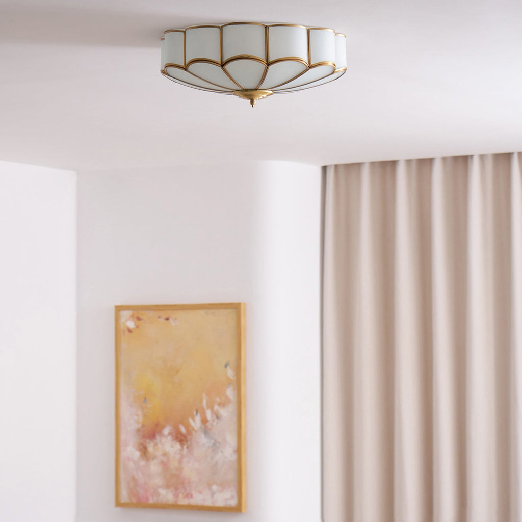 Ceiling Light Fixture with Flower Shaped Glass Lighting Lobby