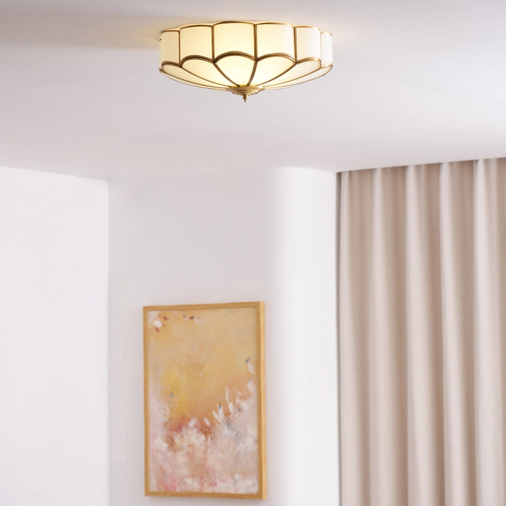 Ceiling Light Fixture with Flower Shaped Glass Lighting Lobby