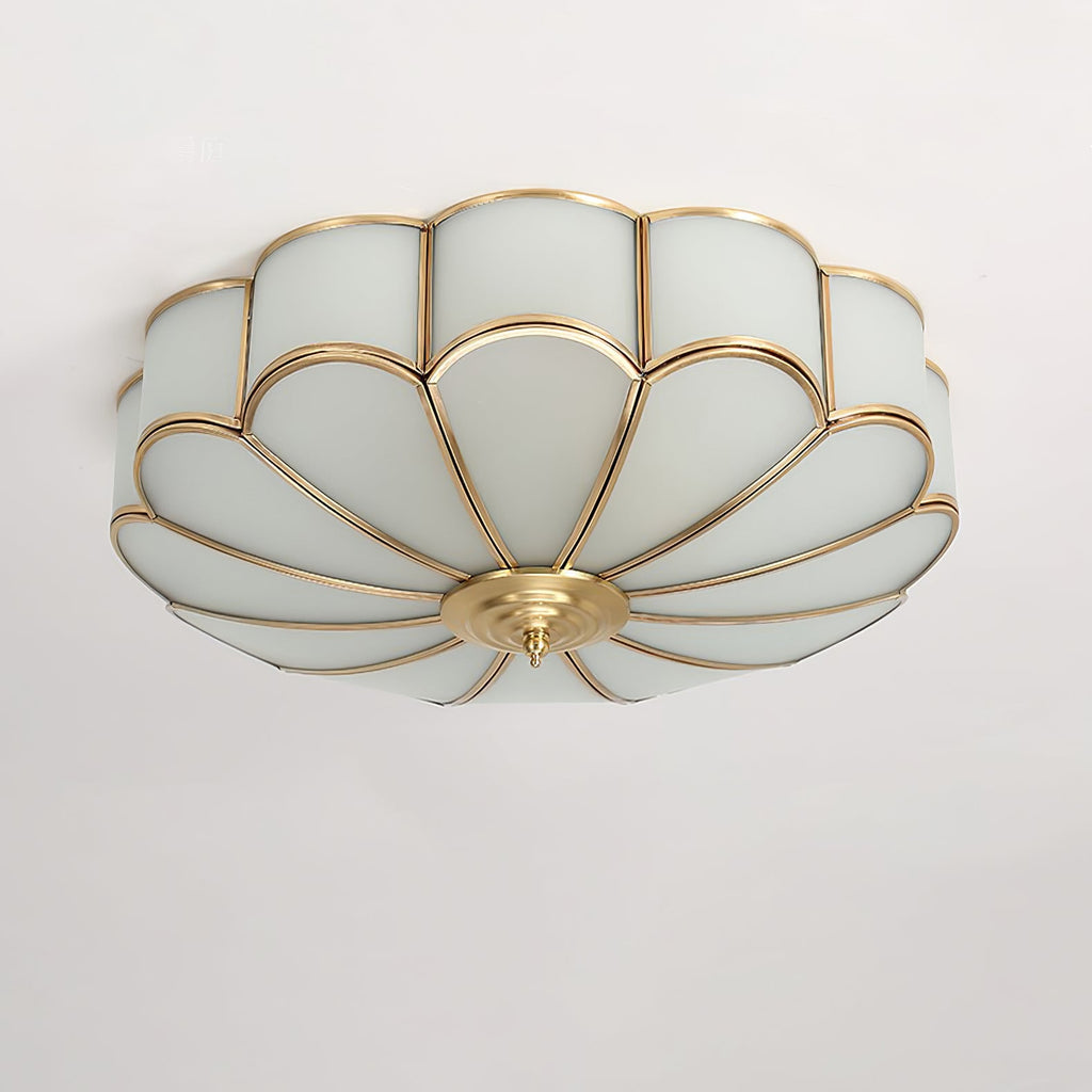 Ceiling Light Fixture with Flower Shaped Glass Lighting Lobby