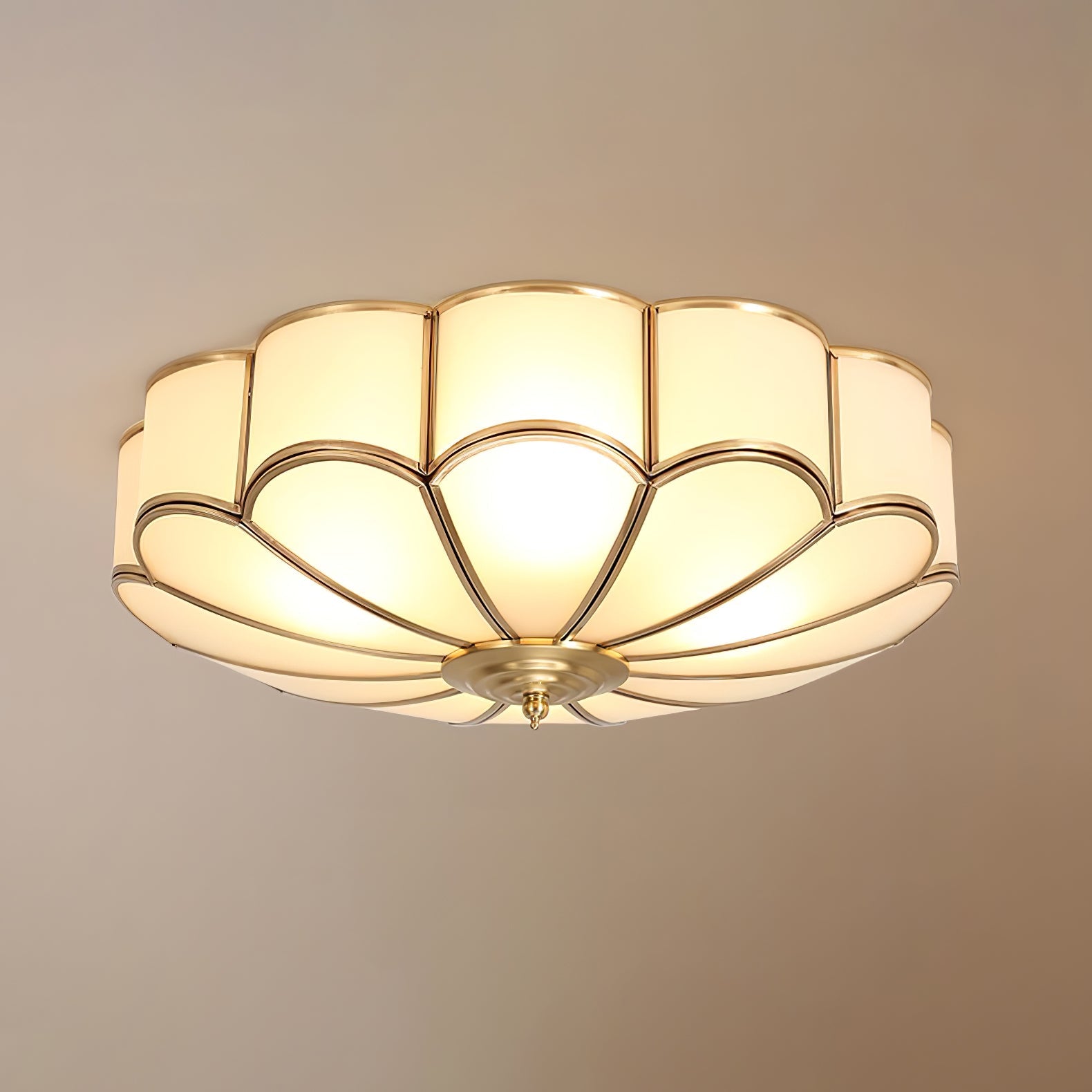 Ceiling Light Fixture with Flower Shaped Glass Lighting Lobby