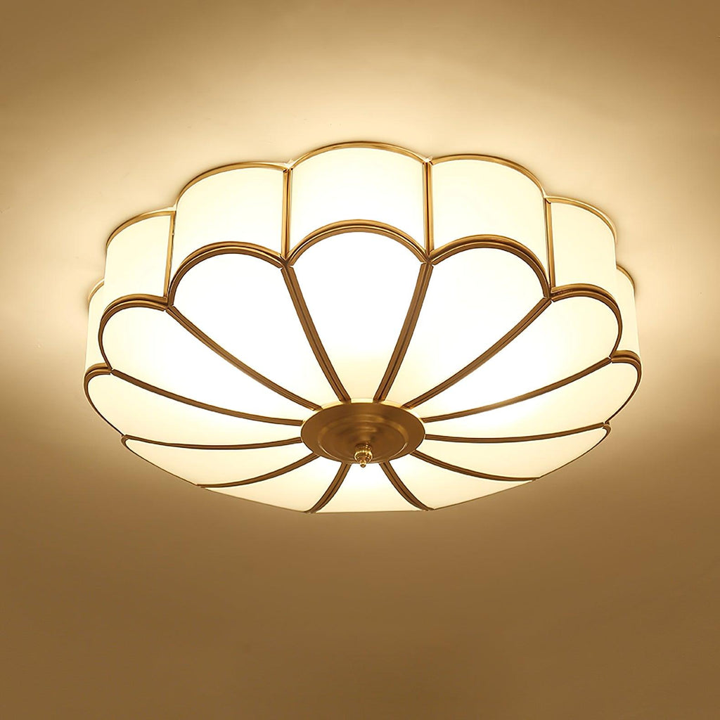 Ceiling Light Fixture with Flower Shaped Glass Lighting Lobby
