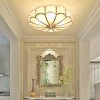 Ceiling Light Fixture with Flower Shaped Glass Lighting Lobby