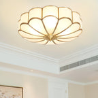 Ceiling Light Fixture with Flower Shaped Glass Lighting Lobby
