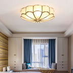 Ceiling Light Fixture with Flower Shaped Glass Lighting Lobby