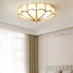 Ceiling Light Fixture with Flower Shaped Glass Lighting Lobby