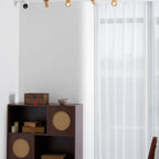 Ceiling Spotlight Fixture With Natural Wood Beam Lighting Lobby