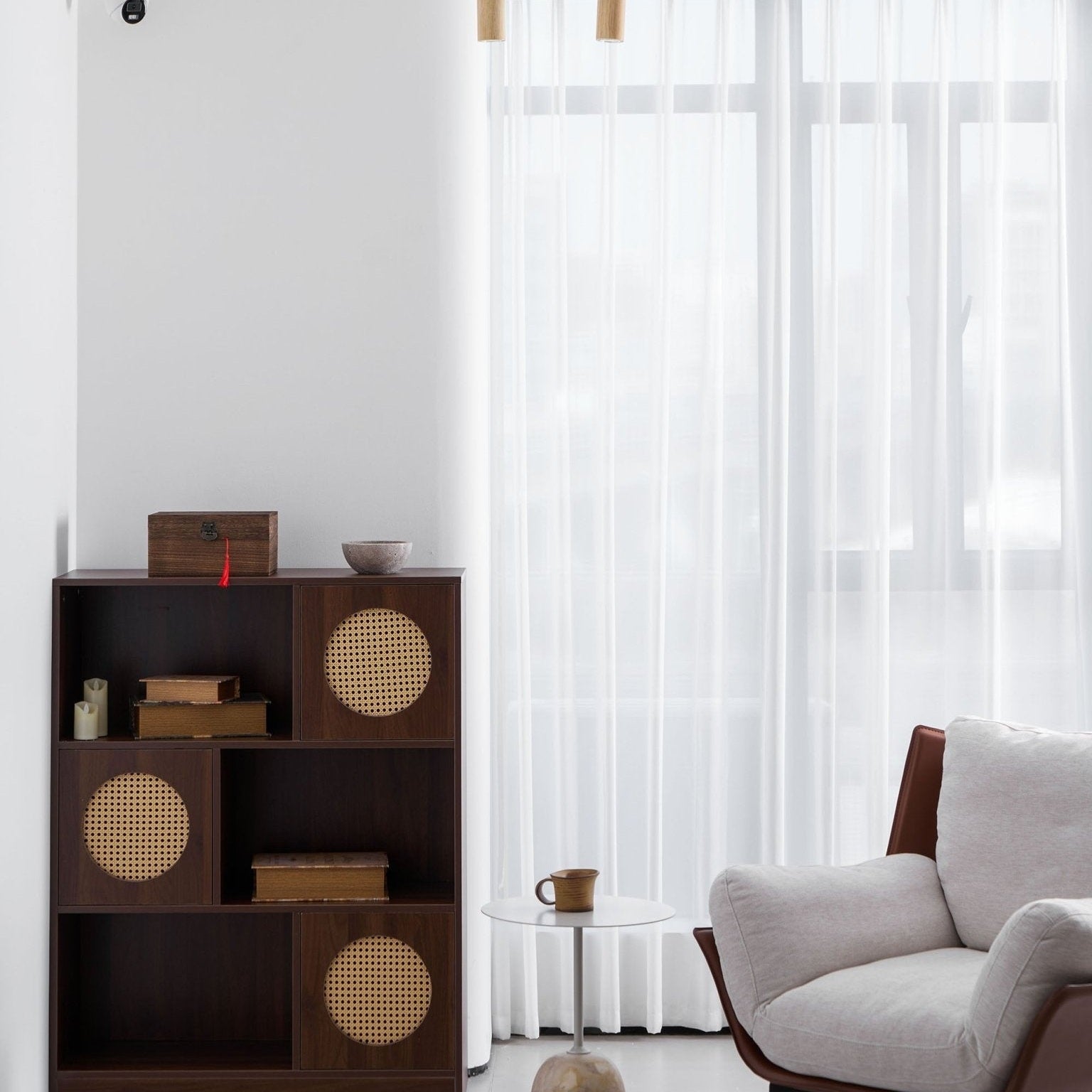 Ceiling Spotlight Fixture With Natural Wood Beam Lighting Lobby
