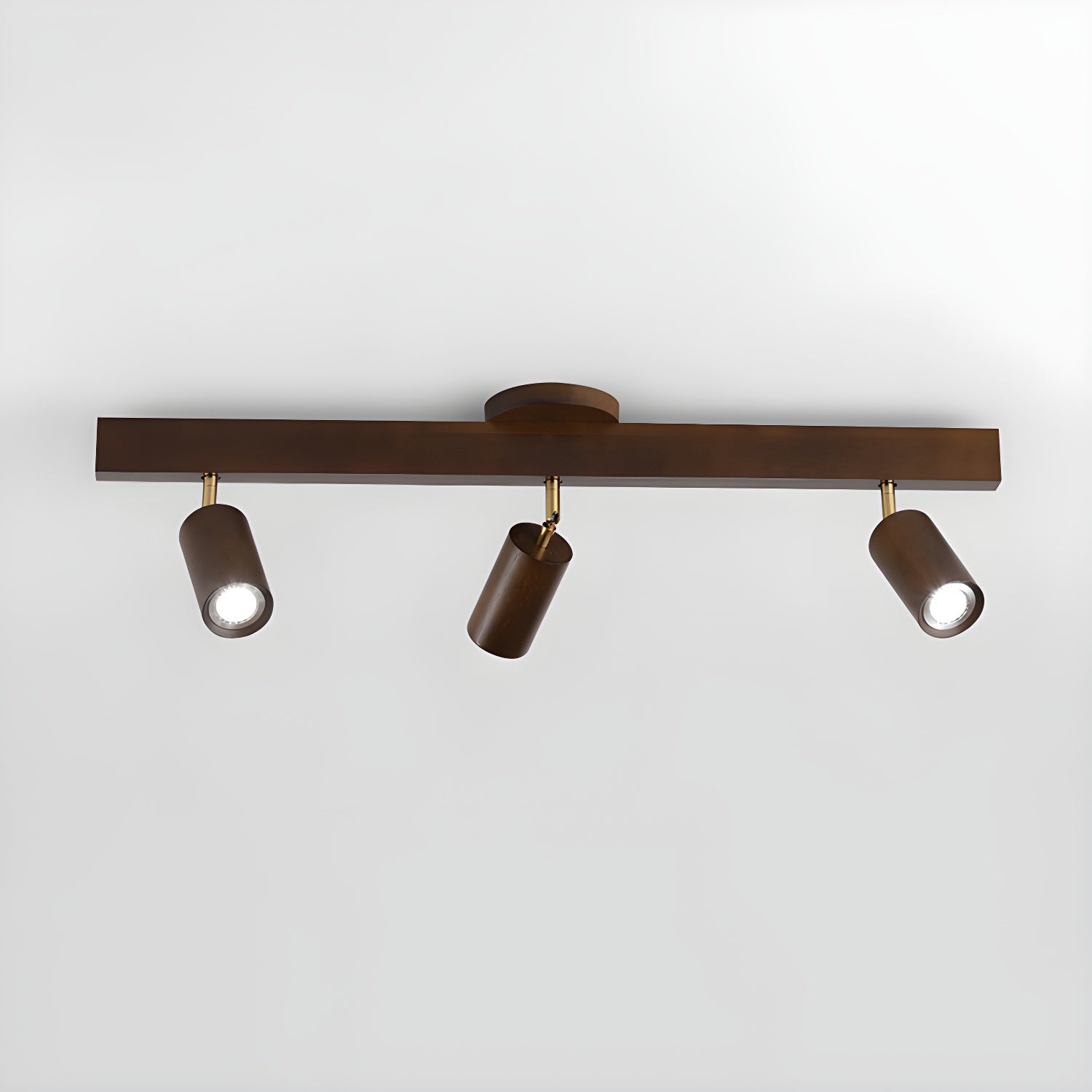 Ceiling Spotlight Fixture With Natural Wood Beam Lighting Lobby