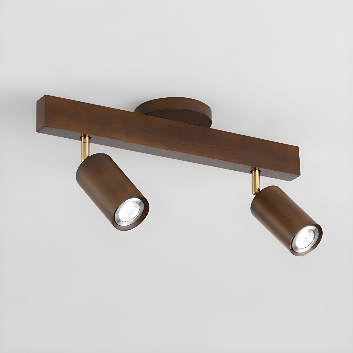 Ceiling Spotlight Fixture With Natural Wood Beam Lighting Lobby