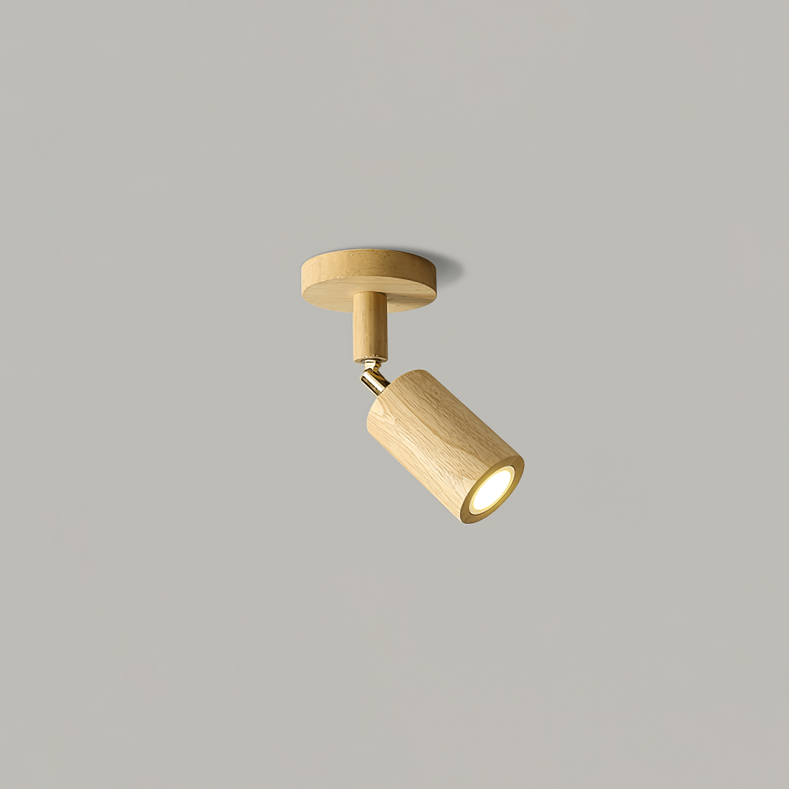 Ceiling Spotlight Fixture With Natural Wood Beam Lighting Lobby