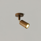 Ceiling Spotlight Fixture With Natural Wood Beam Lighting Lobby