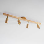 Ceiling Spotlight Fixture With Natural Wood Beam Lighting Lobby