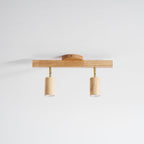 Ceiling Spotlight Fixture With Natural Wood Beam Lighting Lobby