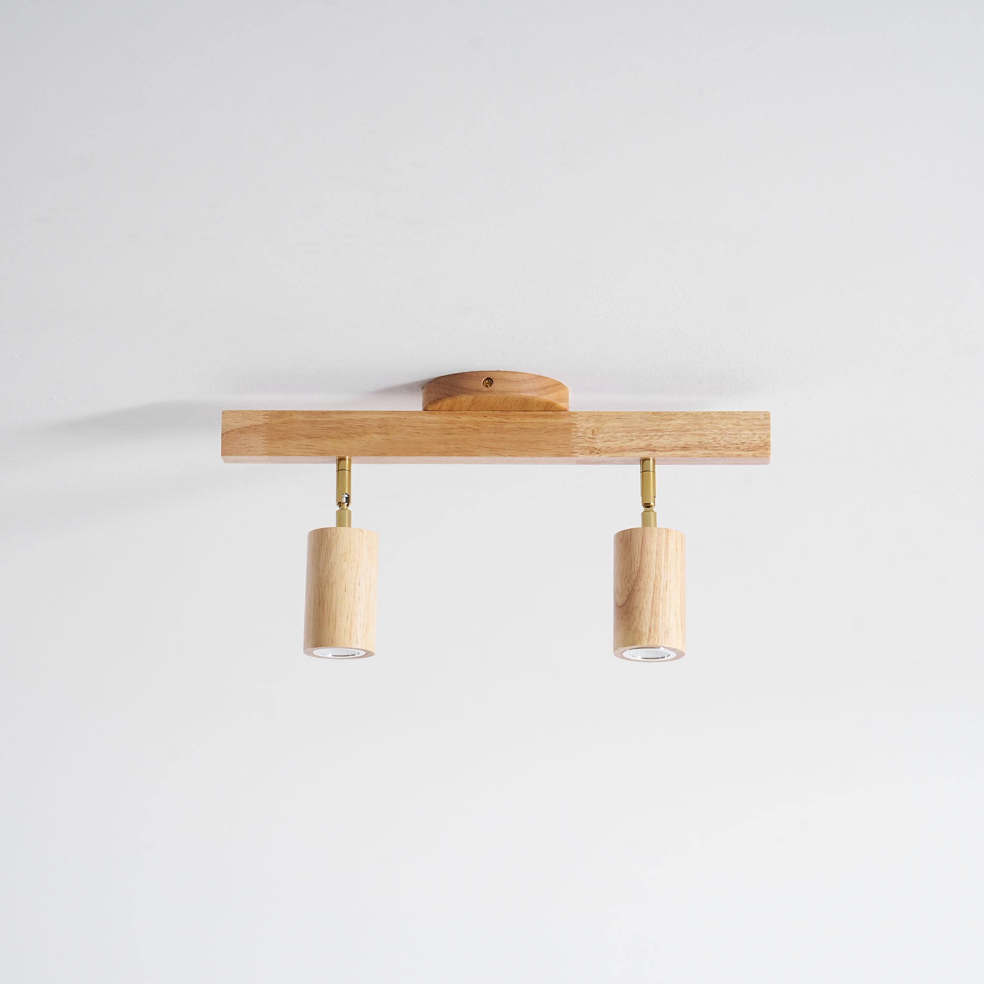 Ceiling Spotlight Fixture With Natural Wood Beam Lighting Lobby