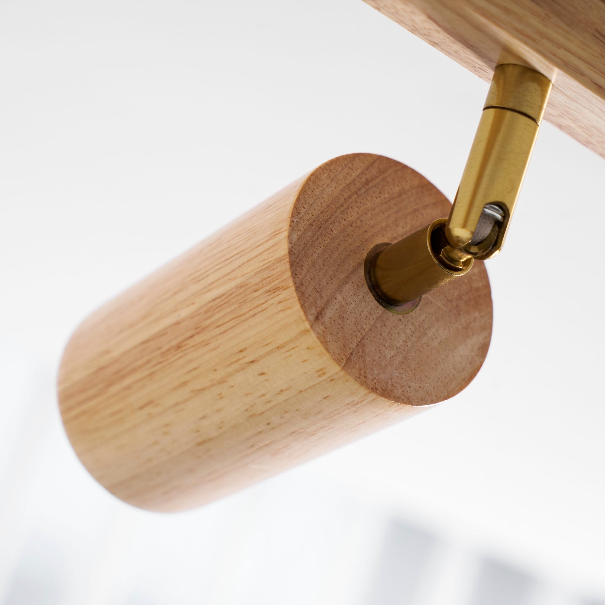 Ceiling Spotlight Fixture With Natural Wood Beam Lighting Lobby