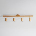 Ceiling Spotlight Fixture With Natural Wood Beam Lighting Lobby