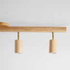 Ceiling Spotlight Fixture With Natural Wood Beam Lighting Lobby