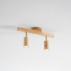 Ceiling Spotlight Fixture With Natural Wood Beam Lighting Lobby