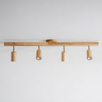 Ceiling Spotlight Fixture With Natural Wood Beam Lighting Lobby