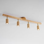 Ceiling Spotlight Fixture With Natural Wood Beam Lighting Lobby
