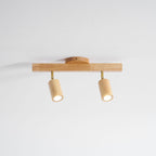 Ceiling Spotlight Fixture With Natural Wood Beam Lighting Lobby
