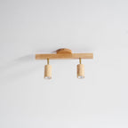 Ceiling Spotlight Fixture With Natural Wood Beam Lighting Lobby