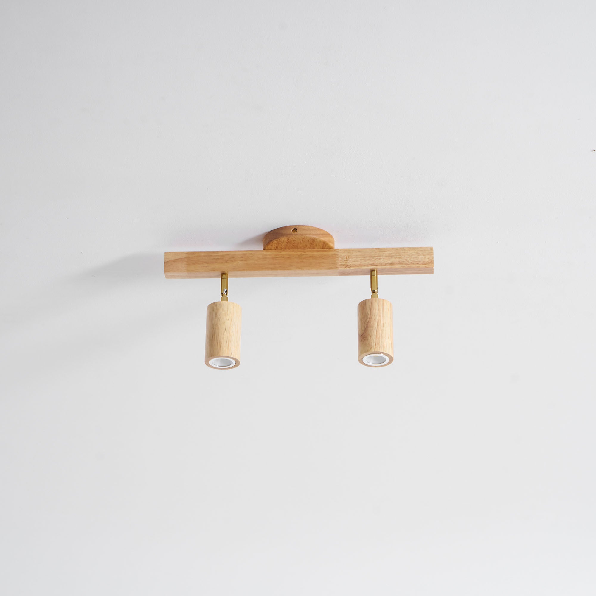 Ceiling Spotlight Fixture With Natural Wood Beam Lighting Lobby