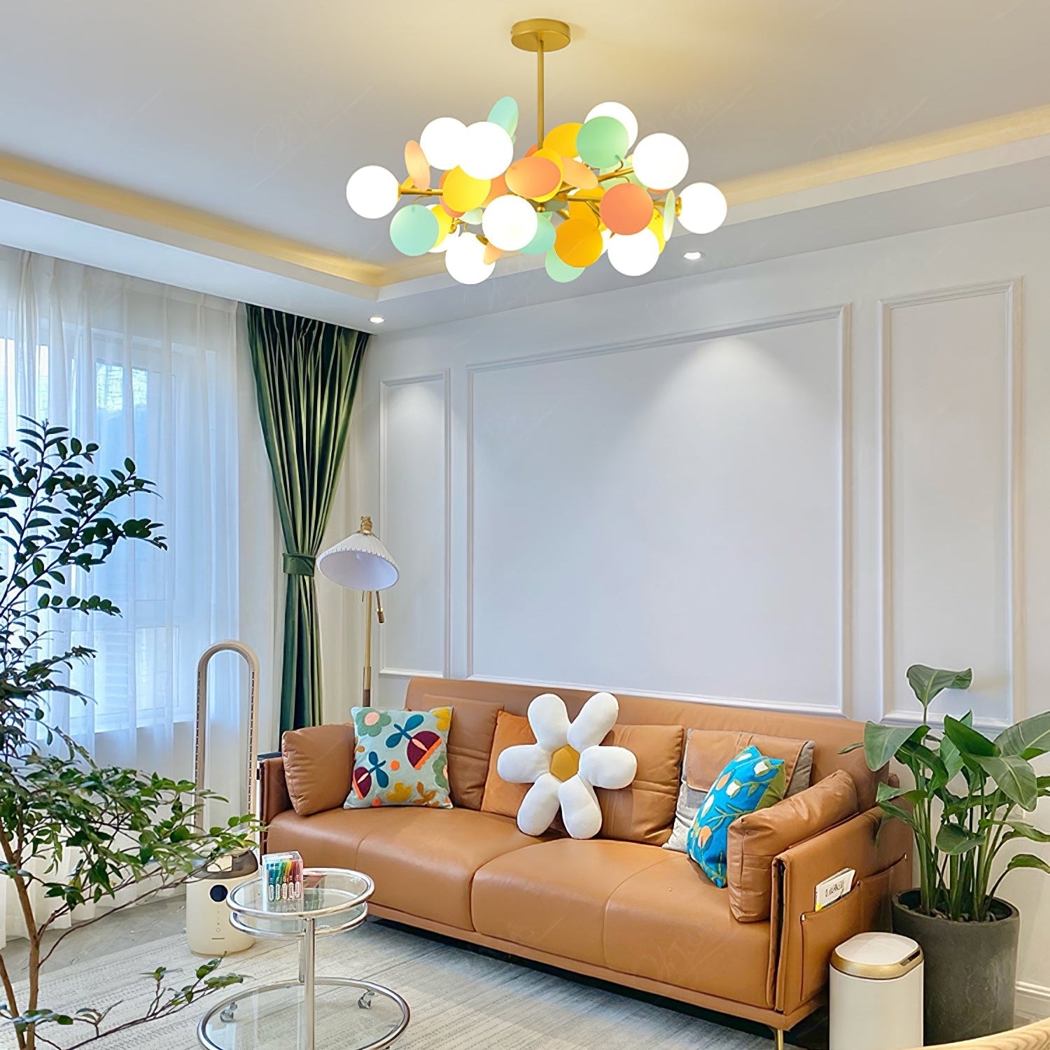 Ceiling Suspension Light In Off White Tree Design Lighting Lobby