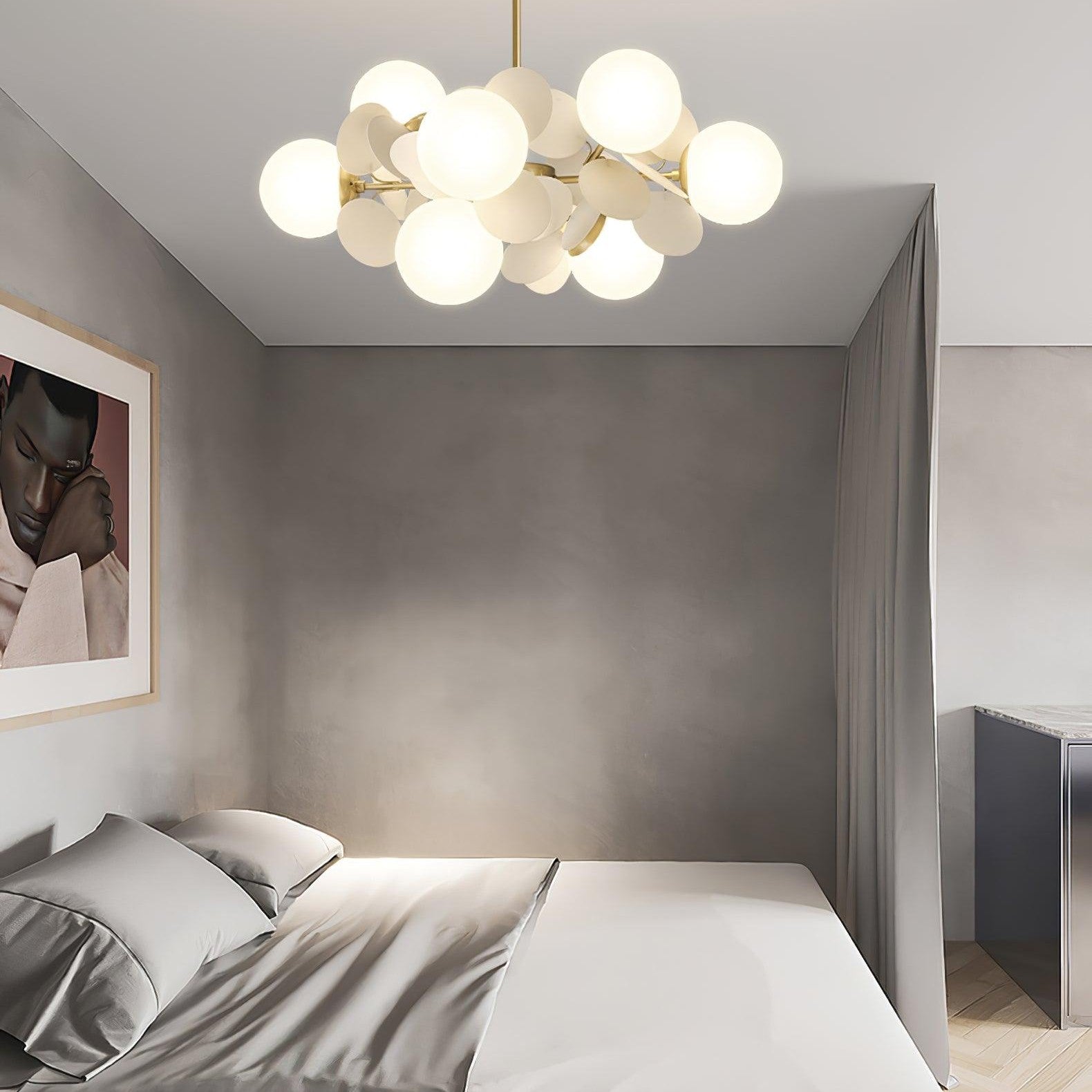 Ceiling Suspension Light In Off White Tree Design Lighting Lobby