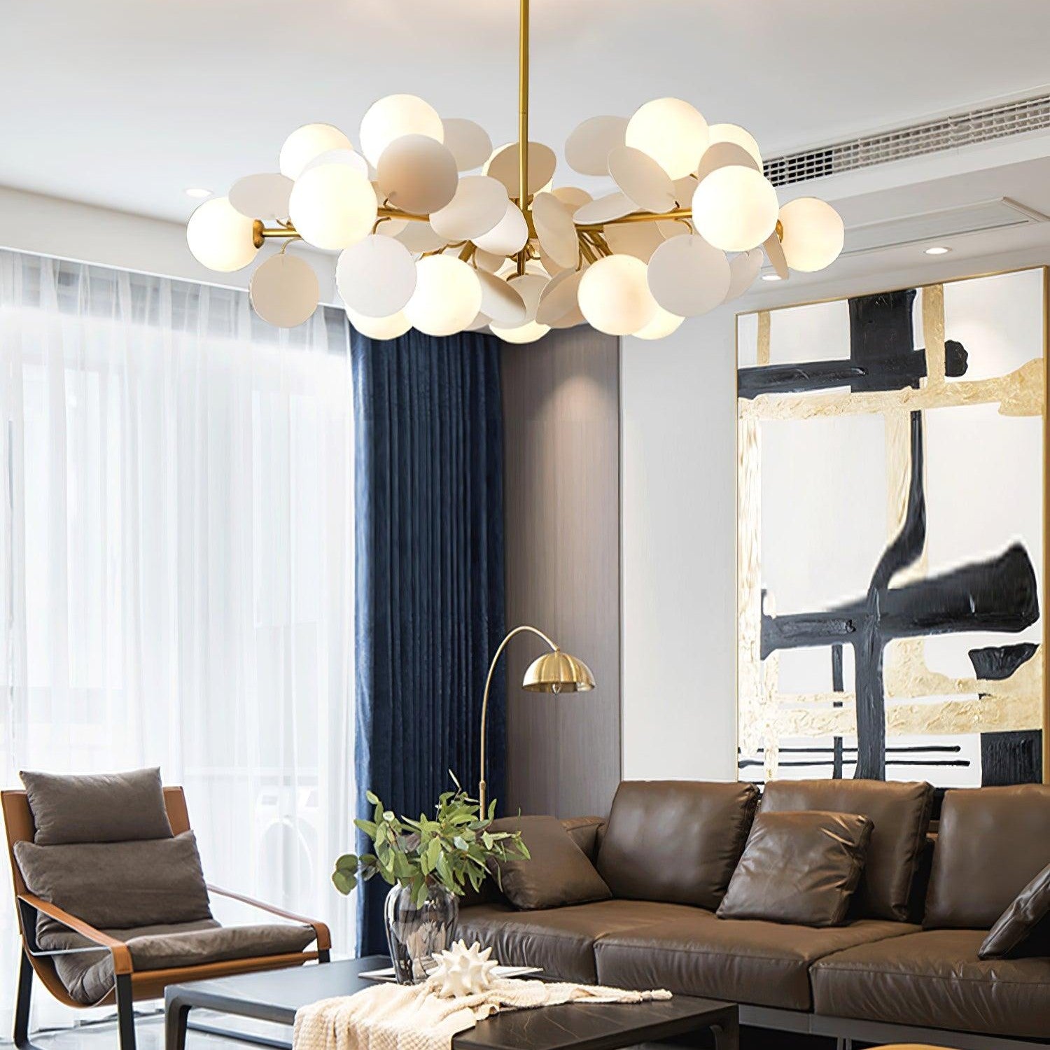 Ceiling Suspension Light In Off White Tree Design Lighting Lobby