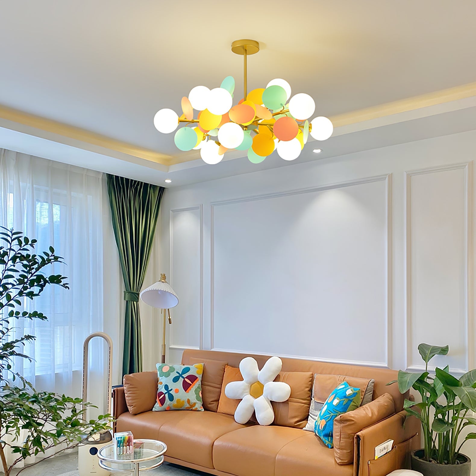 Ceiling Suspension Light In Off White Tree Design Lighting Lobby