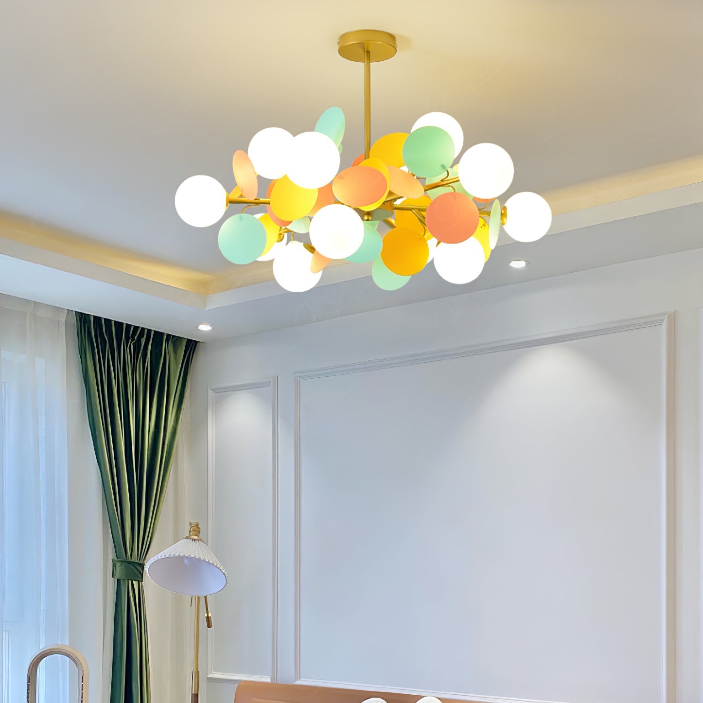 Ceiling Suspension Light In Off White Tree Design Lighting Lobby