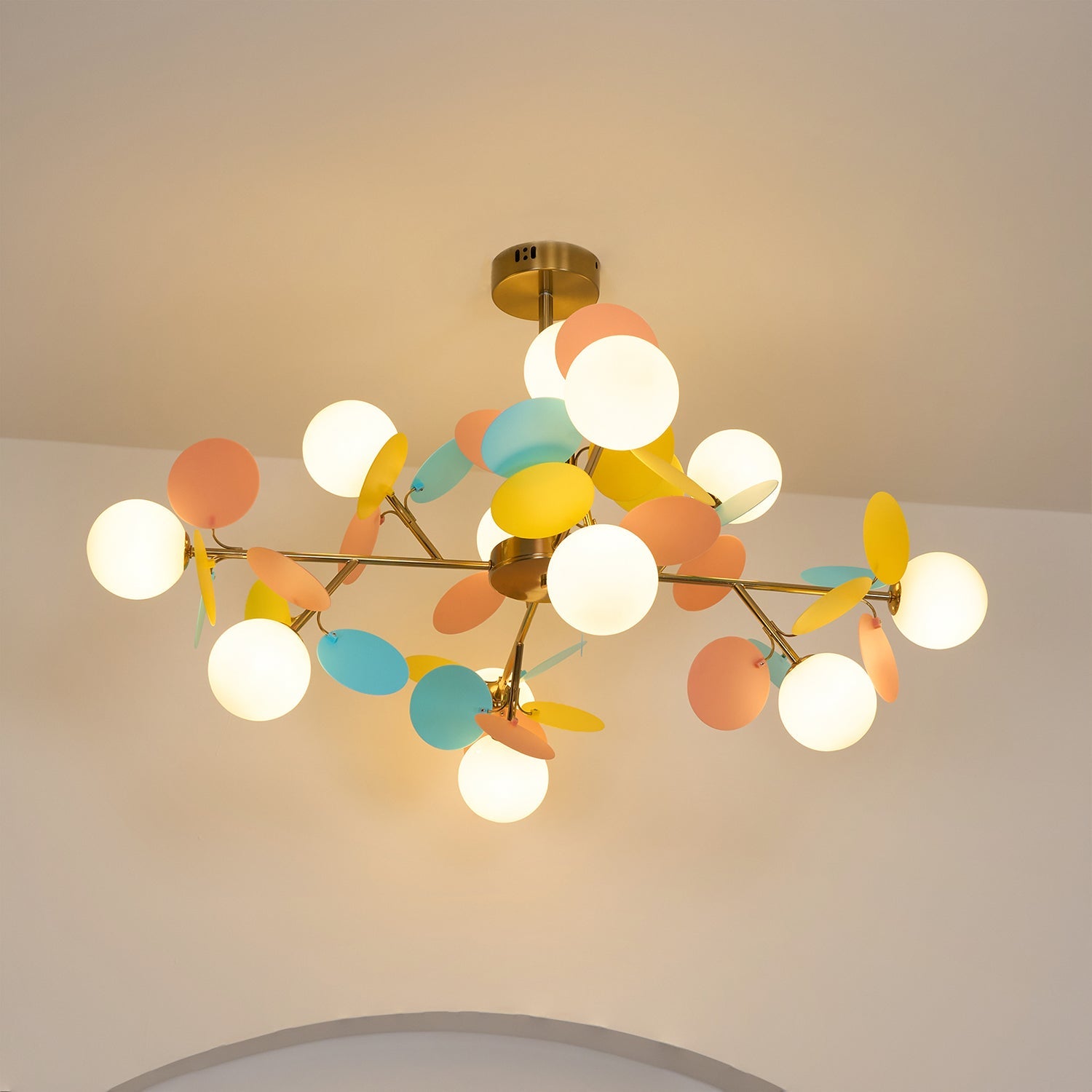 Ceiling Suspension Light In Off White Tree Design Lighting Lobby