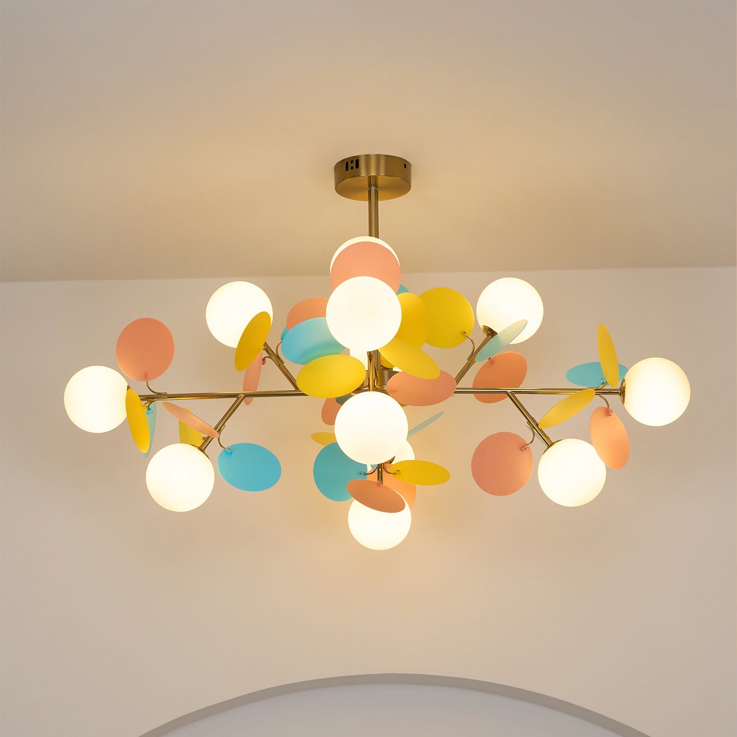 Ceiling Suspension Light In Off White Tree Design Lighting Lobby