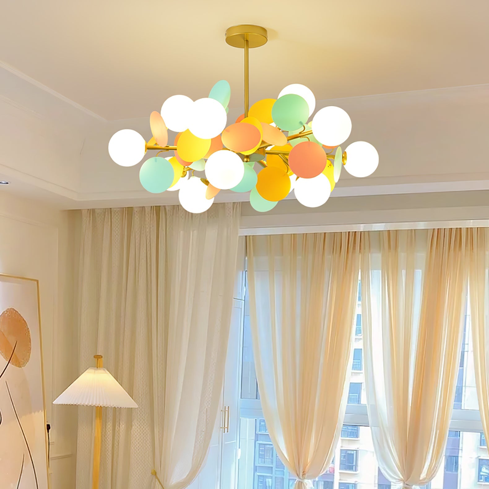 Ceiling Suspension Light In Off White Tree Design Lighting Lobby