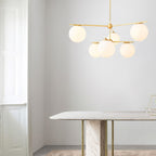 Ceiling Suspension with Sphere and Stem Lighting Lobby