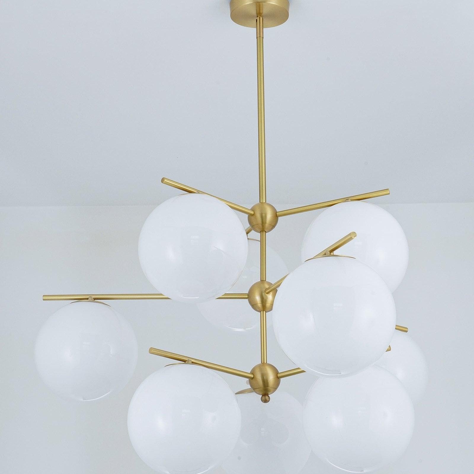 Ceiling Suspension with Sphere and Stem Lighting Lobby