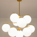 Ceiling Suspension with Sphere and Stem Lighting Lobby