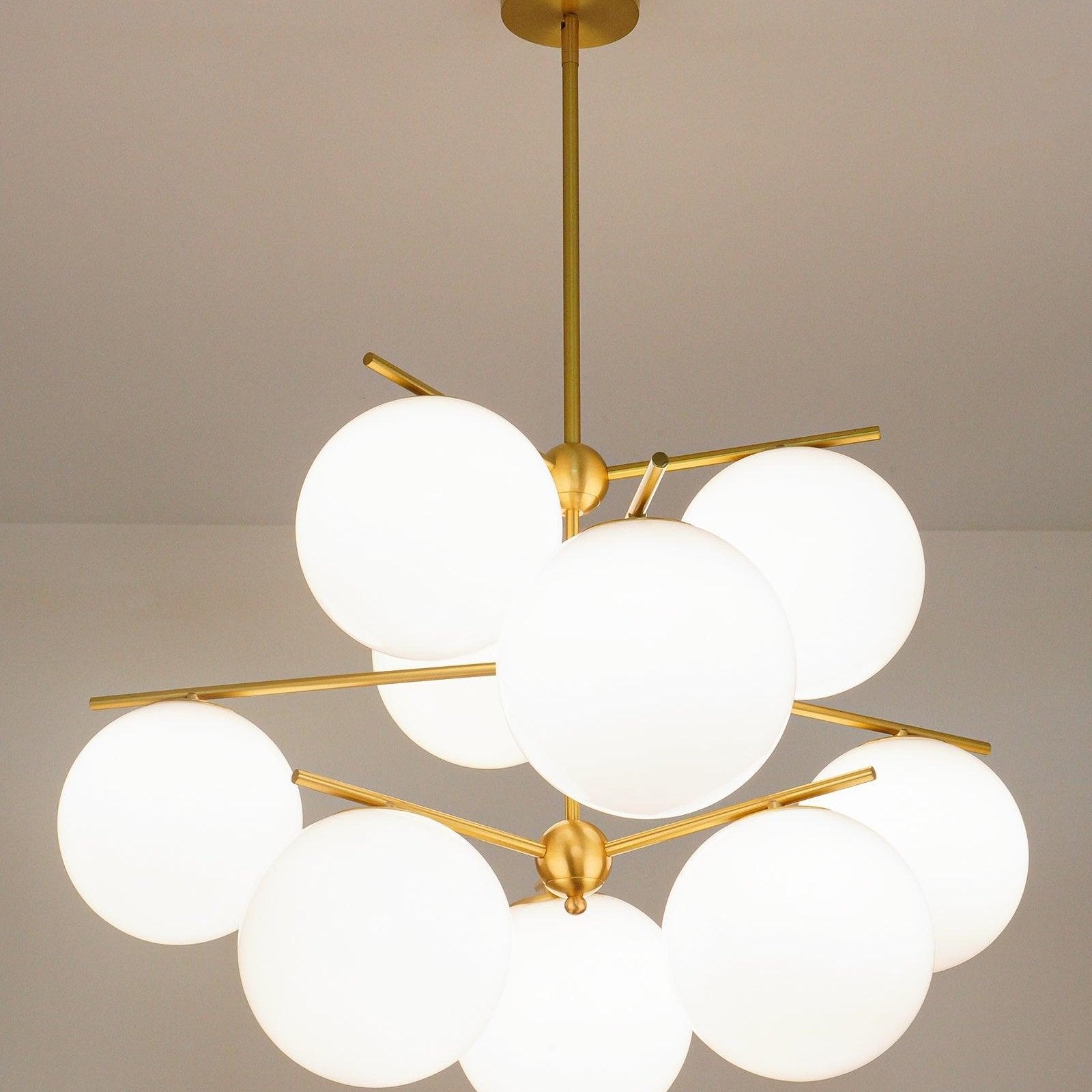 Ceiling Suspension with Sphere and Stem Lighting Lobby