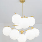 Ceiling Suspension with Sphere and Stem Lighting Lobby
