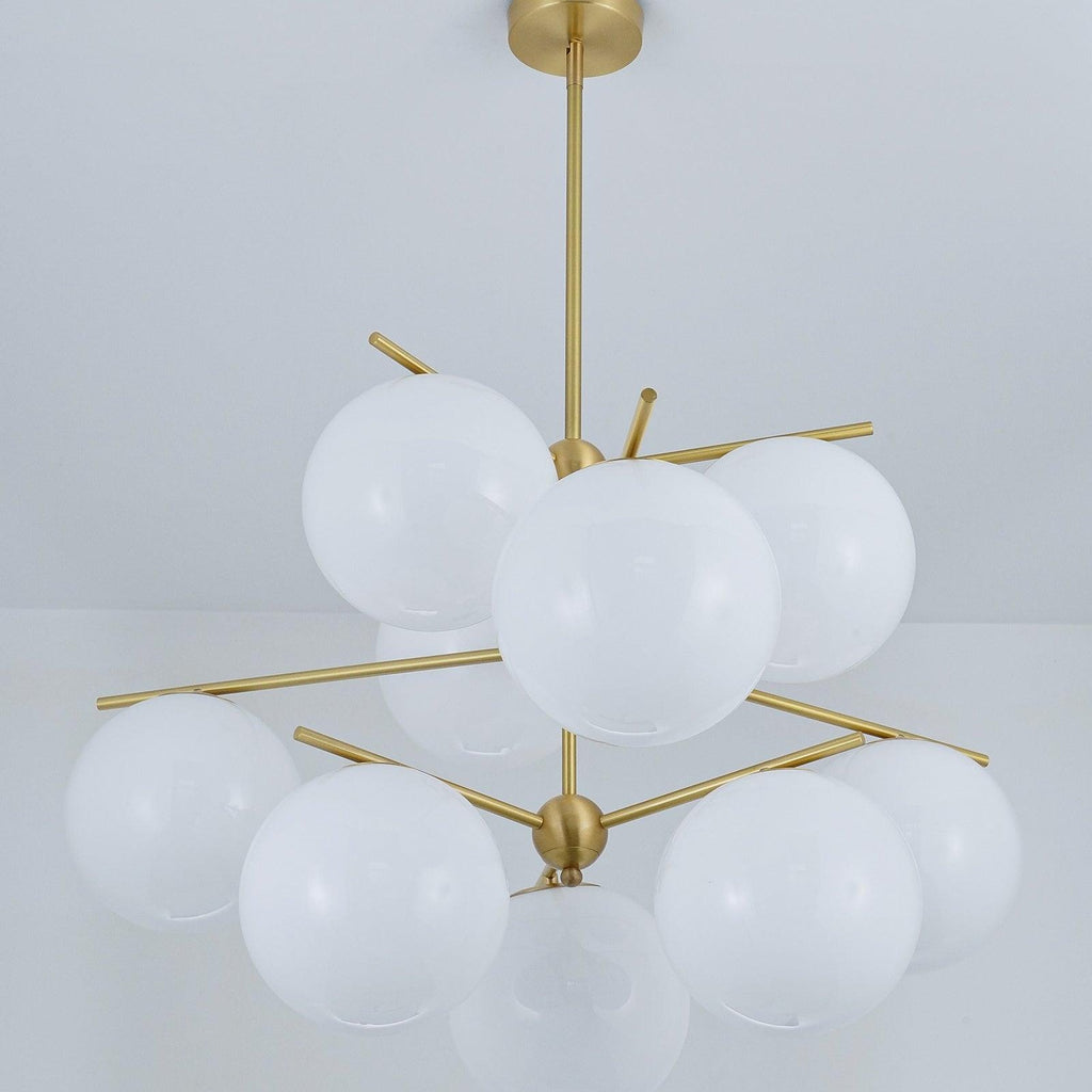 Ceiling Suspension with Sphere and Stem Lighting Lobby