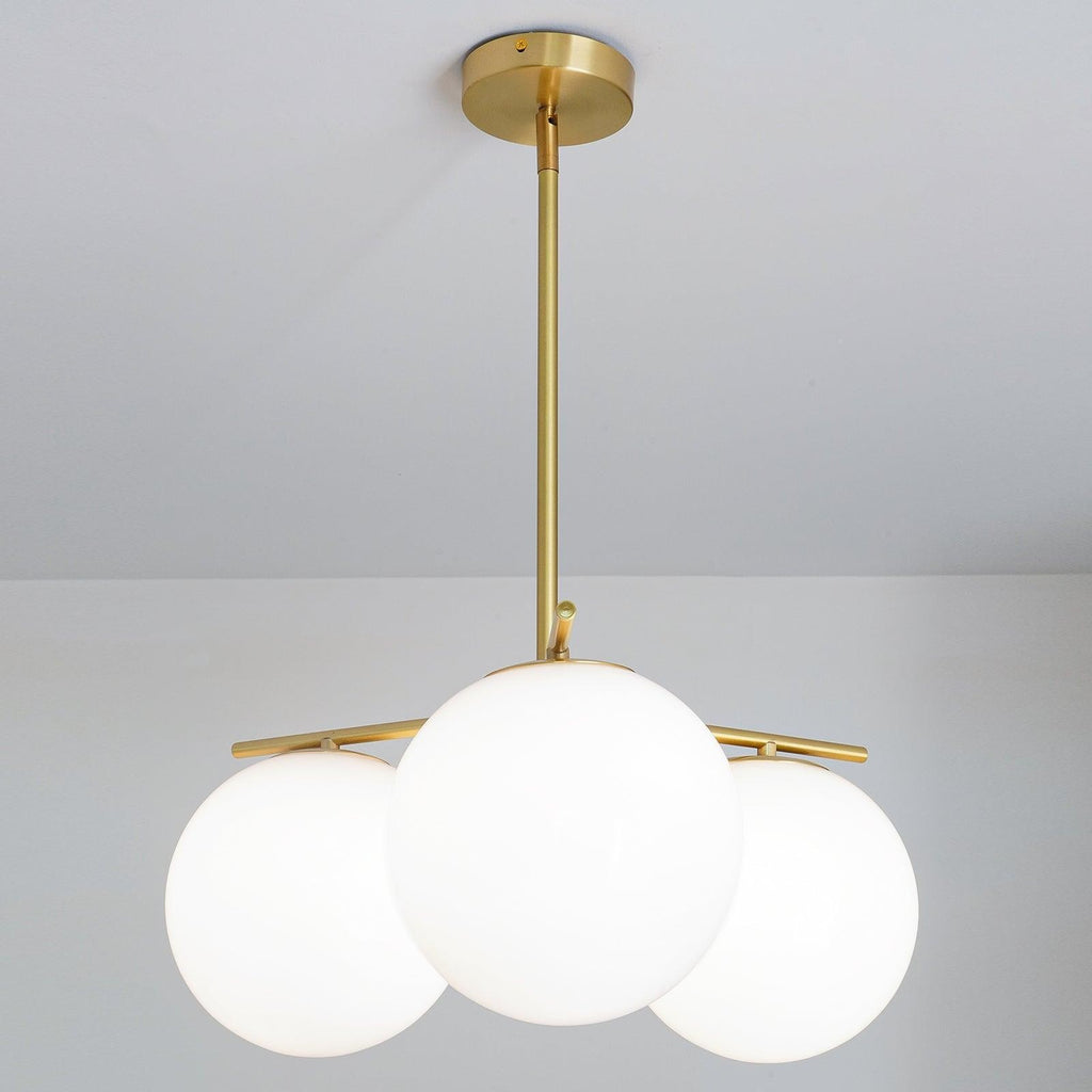 Ceiling Suspension with Sphere and Stem Lighting Lobby