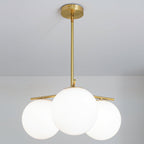 Ceiling Suspension with Sphere and Stem Lighting Lobby