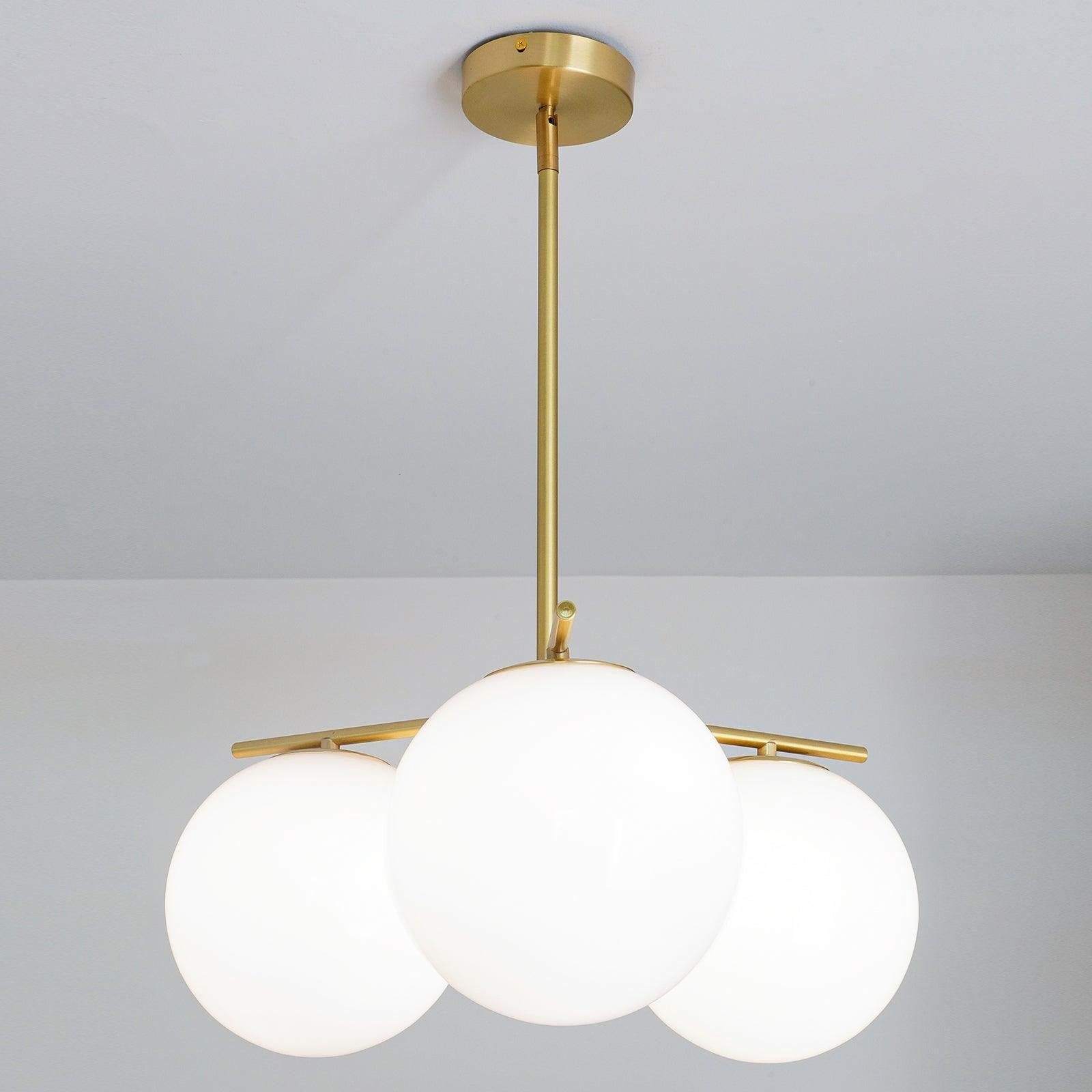 Ceiling Suspension with Sphere and Stem Lighting Lobby