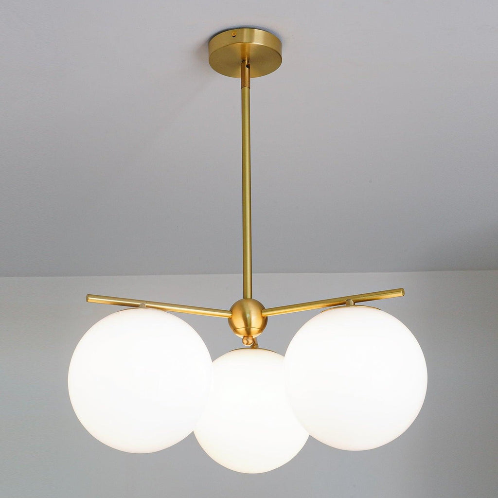 Ceiling Suspension with Sphere and Stem Lighting Lobby